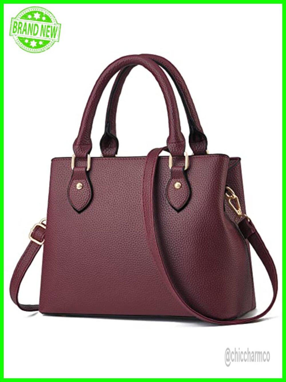 Synthetic Leather Satchel Crossbody Tote Shoulder Bag Removable Strap